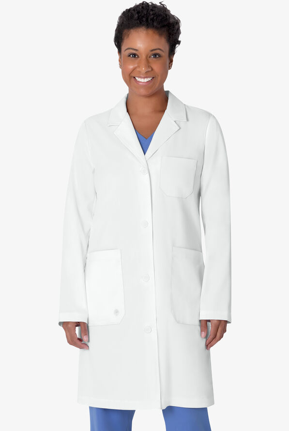 Healing Hands White Coat Minimalist Women's 37 ½" 5-Pocket STRETCH Lab Coat - White - 2
