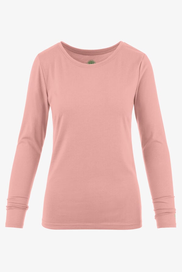 Healing Hands Melissa Women's STRETCH Long Sleeve Knit Underscrub - Pink Peacock - 1
