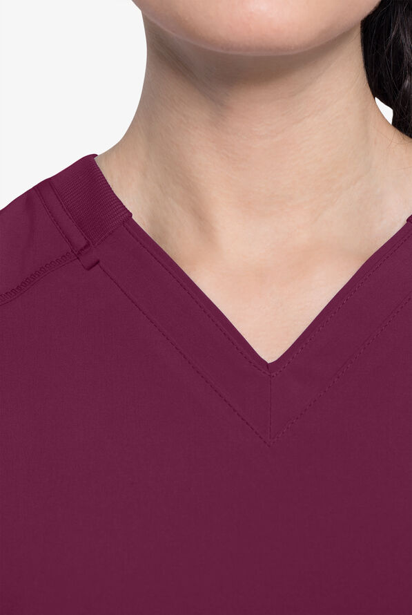 Infinity Women's 2-Pocket STRETCH V-Neck Scrub Top - Wine - 4