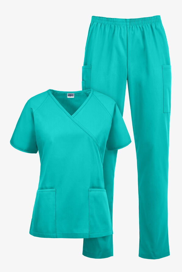 Strictly Scrubs Women's Classic Scrub Set - Turquoise - 1