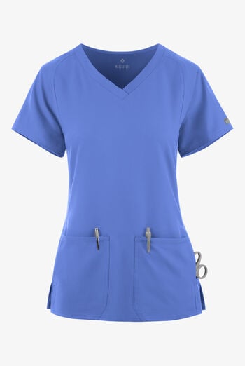 Blusa m&eacute;dica Med Couture Insight con cuello en V y 4 bolsillos para mujer