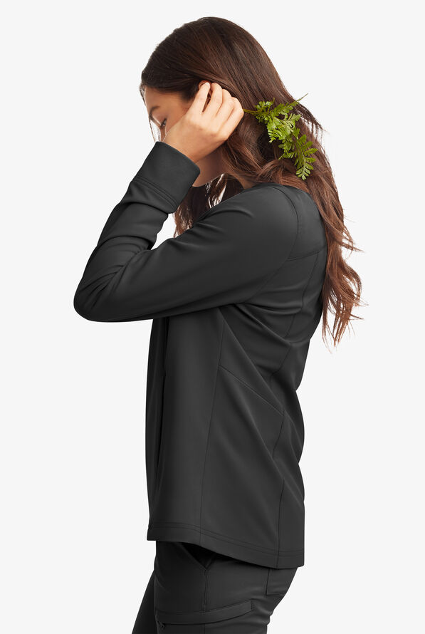 Chaqueta médica manga larga ReSurge Quartz con 6 bolsillos y cremallera para mujer - Black - 3