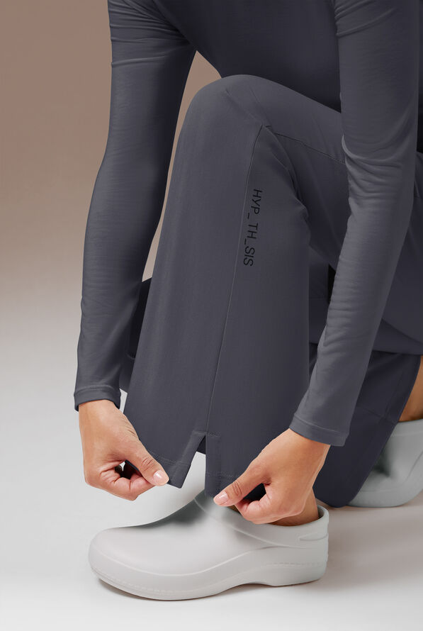 Patanl&oacute;n m&eacute;dico Hypothesis Meta FL de tiro alto con piernas acampanadas y 7 bolsillos para mujer - Pewter - 6