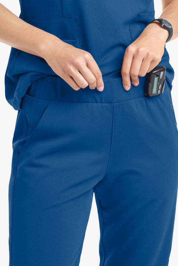 MOVEMENT by Butter-Soft Vega Women's 5-Pocket Flat Front Jogger STRETCH Scrub Pants - Tall - Royal - 2