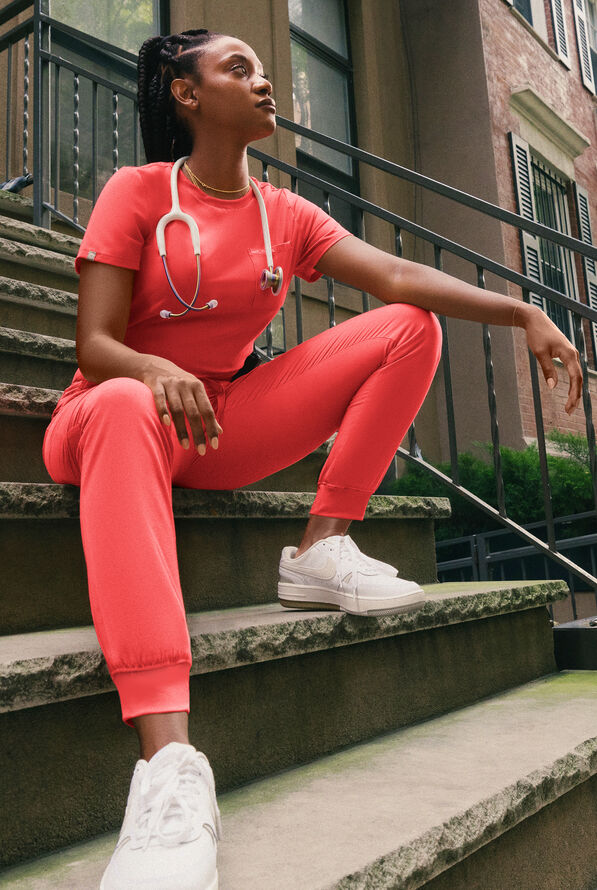 Hypothesis Women's Base 6-Pocket Jogger Scrub Pant - Caribbean Blue - 7