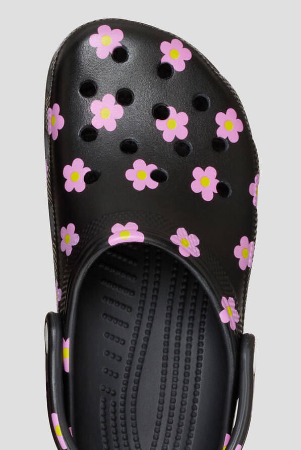 Crocs&trade; Women's Black / Pink Flower Classic Clog - null - 2