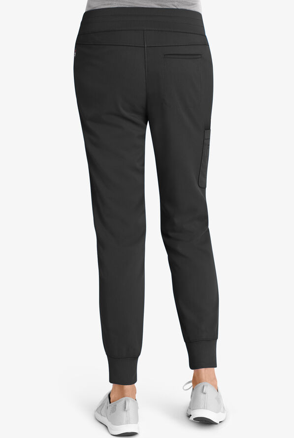 Grey's Anatomy by Barco Spandex STRETCH Eden Women's 5-Pocket Cargo Jogger Scrub Pants - Black - 2