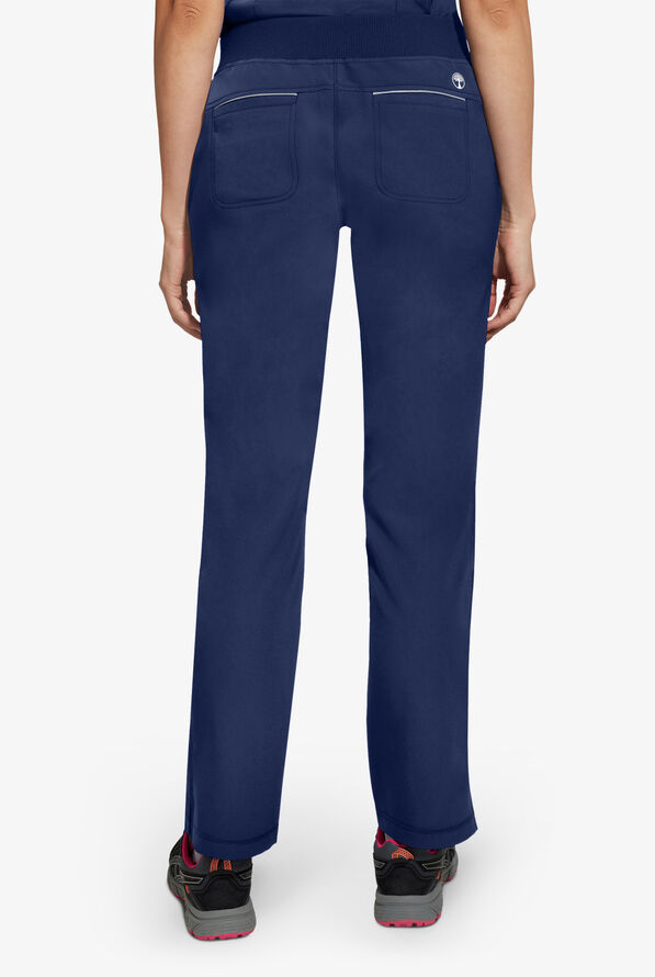 Healing Hands 360 Nisha Women's 6-Pocket STRETCH Rib Knit Waistband Drawstring Scrub Pants - Navy - 4