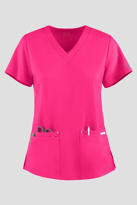 Easy STRETCH Lina Mitered Women's 4-Pocket V-Neck Scrub Top