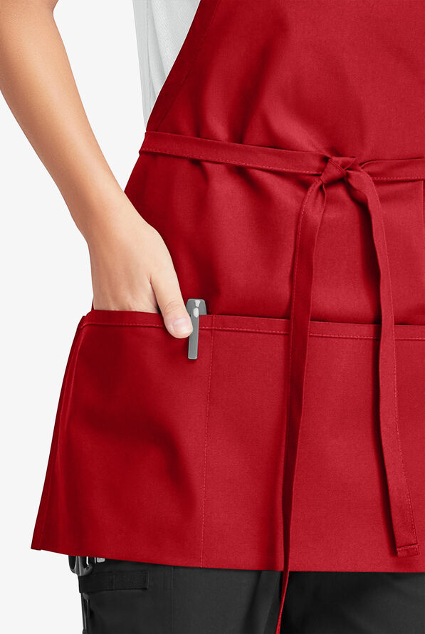 Chef Uniforms Unisex 3-Pocket Bib Chef Apron - Red - 3