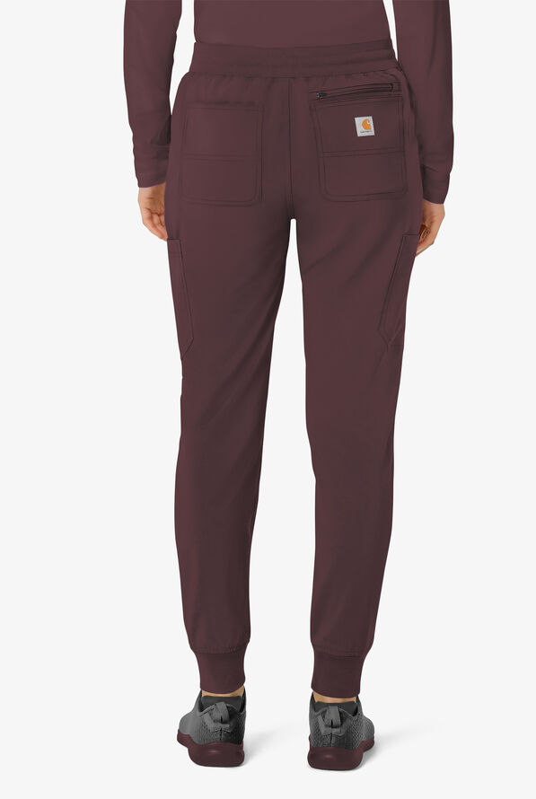 Carhartt Cross-Flex Force Women's 8-Pocket STRETCH Knit Cuff Cargo Jogger Scrub Pants - Dark Sepia - 2