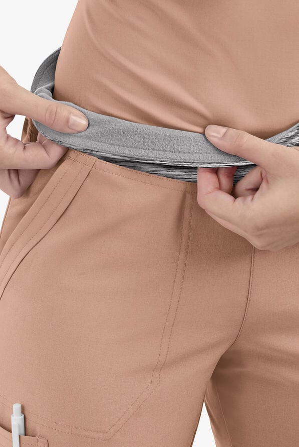 Pantal&oacute;n m&eacute;dico Easy STRETCH Petite Sienna estilo yoga con 5 bolsillos para mujer - Warm Terrazzo/Silver Melange - 3