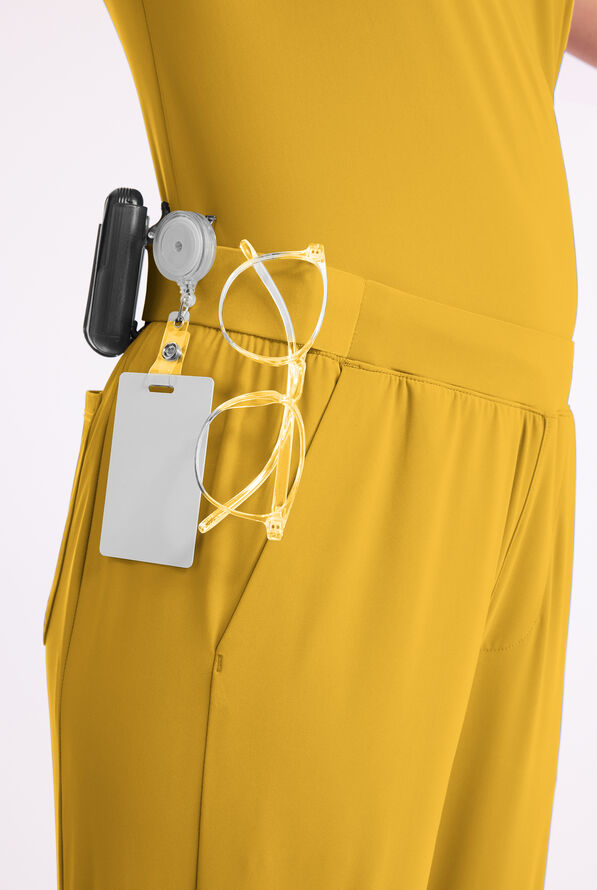 Infinity PURSUIT Women's 4-Pocket STRETCH Straight Leg Scrub Pant - Petite - Butterscotch - 2