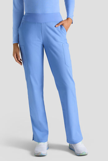 Pantalón médico Butter-Soft FLXTEK STRETCH estilo yoga con cintura de tejido y 4 bolsillos para mujer