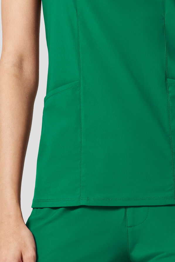 Blusa m&eacute;dica Infinity PURSUIT STRETCH con cuello en V y 2 bolsillos para mujer - Retro Green - 5