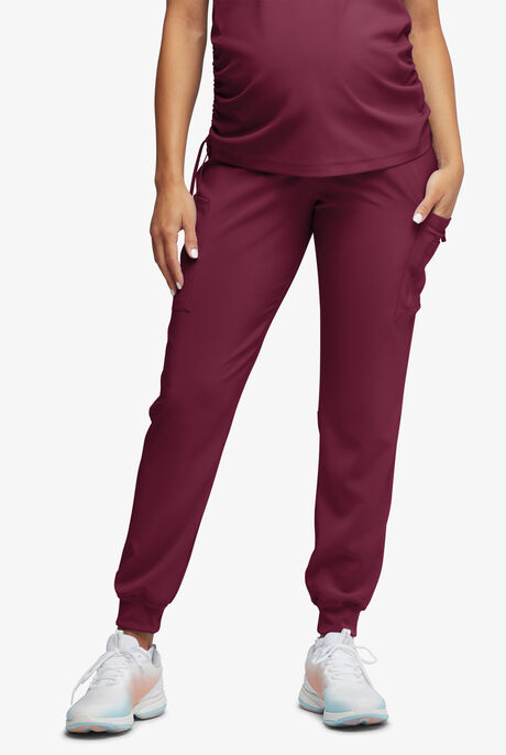 Easy STRETCH Chrissy Women's Maternity 4-Pocket Tapered Leg Jogger Scrub Pants