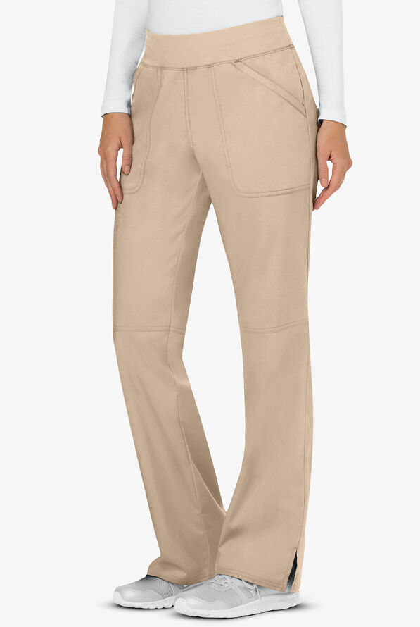 Cherokee Workwear Revolution Women's 4-Pocket STRETCH Pull-On Cargo Scrub Pants - Tall - Khaki - 1