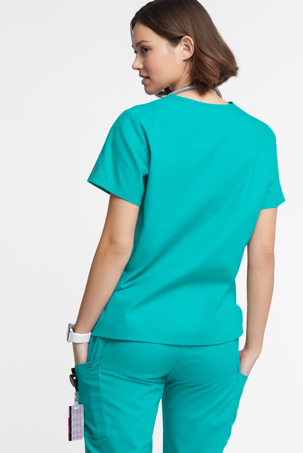 Butter-Soft Originals Women's 2-Pocket V-Neck Scrub Top - Bright Teal - 3