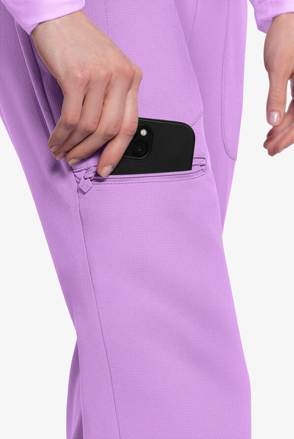 Med Couture Amp Women's 6-Pocket STRETCH Jogger Scrub Pant - Digital Lavendar - 2
