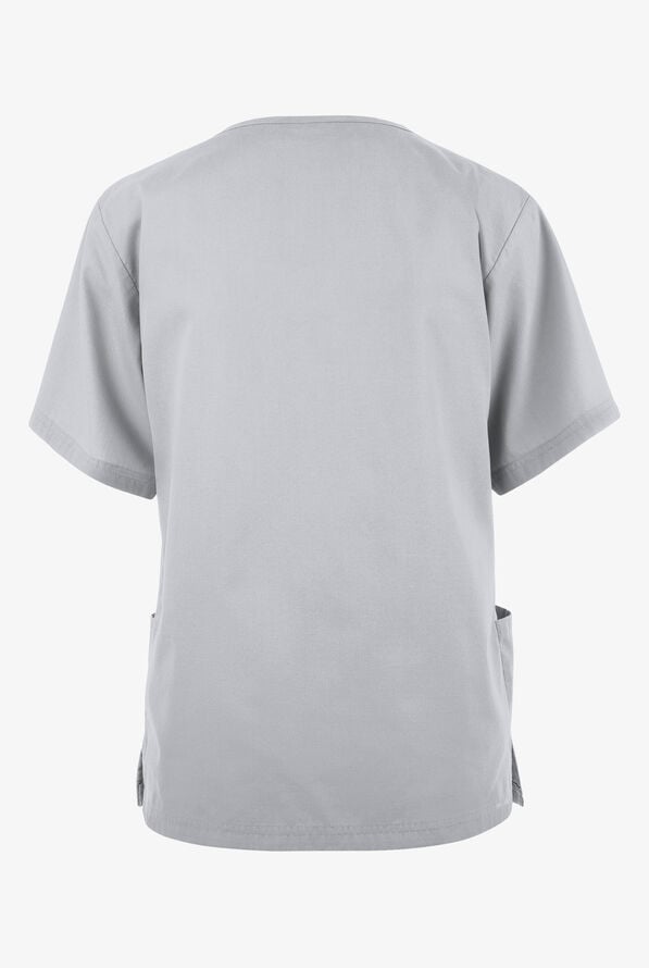 Butter-Soft Core Women's 2-Pocket V-Neck Scrub Top - Silver - 4