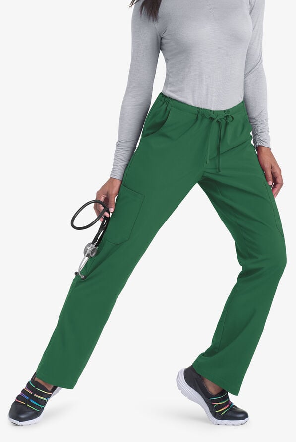 Easy STRETCH Eden Women's 4-Pocket Drawstring Scrub Pants - Hunter - 3