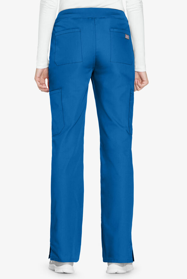 Pantalón médico Cherokee Workwear STRETCH estilo cargo con cintura acanalada y 6 bolsillos para mujer - Royal - 4