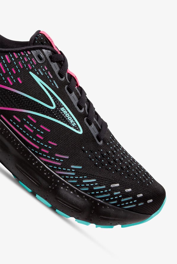 Brooks Women's Glycerin Black/Blue Light/Pink Athletic Lace Up Nursing Shoes - null - 3