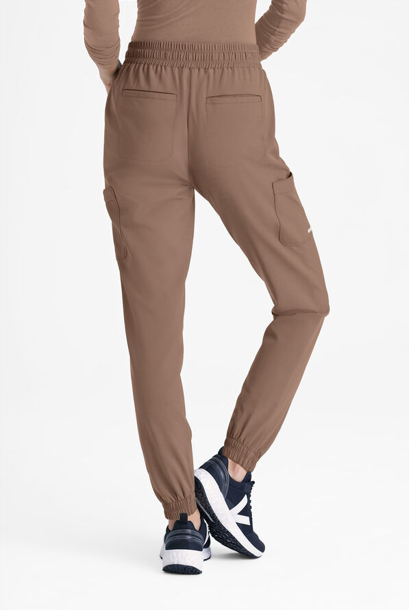Grey's Anatomy by Barco Evolve STRETCH Terra Women's 6-Pocket Cargo Jogger Scrub Pants - Driftwood - 3