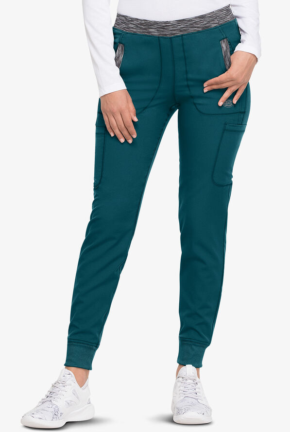 Dickies Dynamix Women's 6-Pocket STRETCH Tapered Leg Jogger Scrub Pants - Caribbean Blue - 1