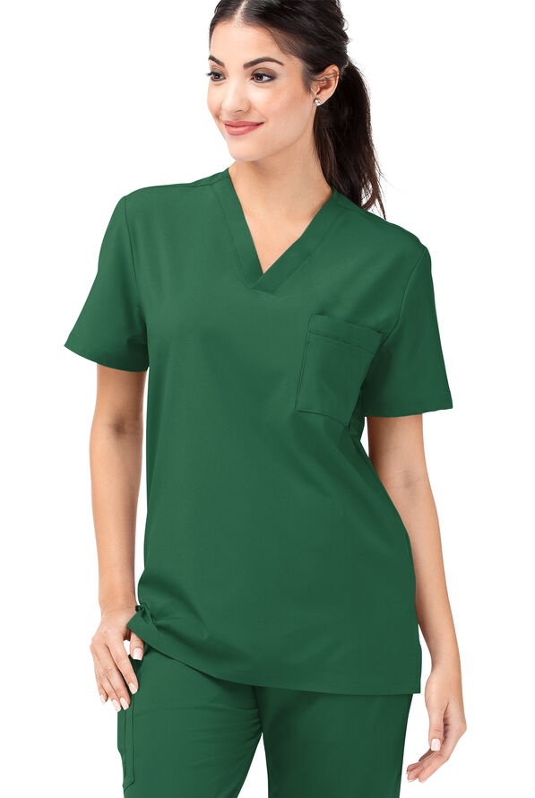 Tafford Active STRETCH Riley Unisex 3-Pocket V-Neck Scrub Top - Hunter - 1