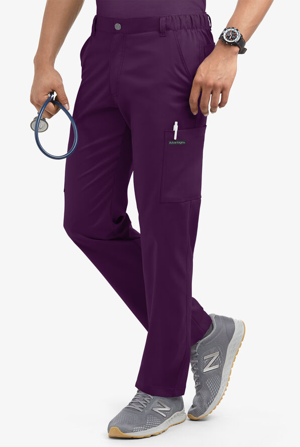 Advantage STRETCH Men's 8-Pocket Cargo Scrub Pants - Eggplant - 1