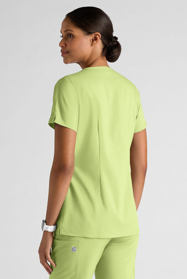 Butter-Soft STRETCH FLXTEK+ Women's 6-Pocket V-Neck Scrub Top - Cool Matcha - 2