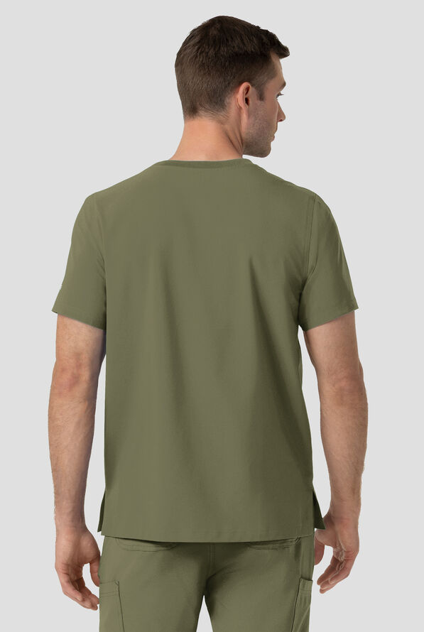 Carhartt Cross-Flex Men's 2-Pocket STRETCH Crew Neck Scrub Top - Olive - 3