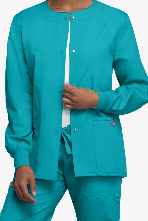 Chaqueta médica abrigada Cherokee Workwear con botones a presión ...