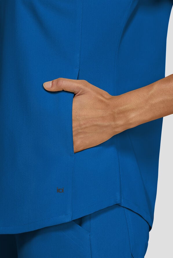 koi Next Gen Superhuman Women's 2-Pocket STRETCH Dolman Sleeve Scrub Top - Royal - 5