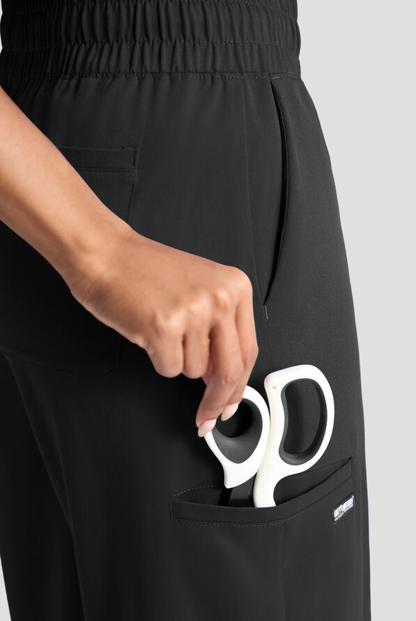 Pantal&oacute;n m&eacute;dico Grey's Anatomy&trade; by Barco Spandex Emerson STRETCH de tiro alto con piernas anchas y 5 bolsillos para mujer - Black - 4