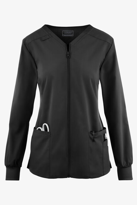 Chaqueta médica Cherokee Workwear Professionals Active STRETCH con cremallera y 4 bolsillos para mujer