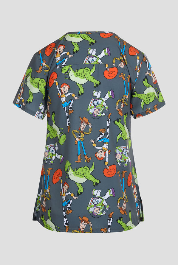 Disney's Toy Story by Funscrubs Women's 2-Pocket STRETCH V-Neck Print Scrub Top - null - 2