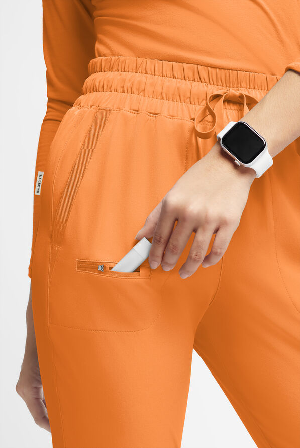 WhisperLite ISLA Women's 5-Pocket Tapered Scrub Pants - Apricot Crush - 4