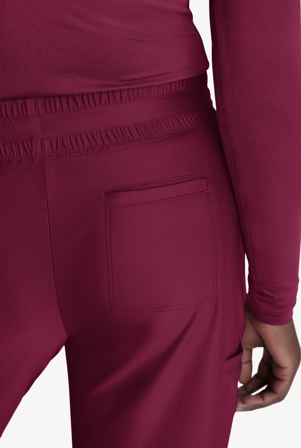 Skechers by Barco Slip-ins Reach Women's 4-Pocket STRETCH Slim Cargo Straight Leg Scrub Pants - Wine - 3
