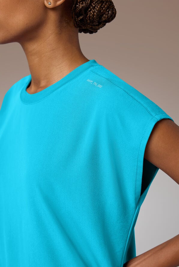 Blusa m&eacute;dica Hypothesis DM Crew de corte holgado con mangas dolm&aacute;n y 2 bolsillos para mujer - Turquoise - 3