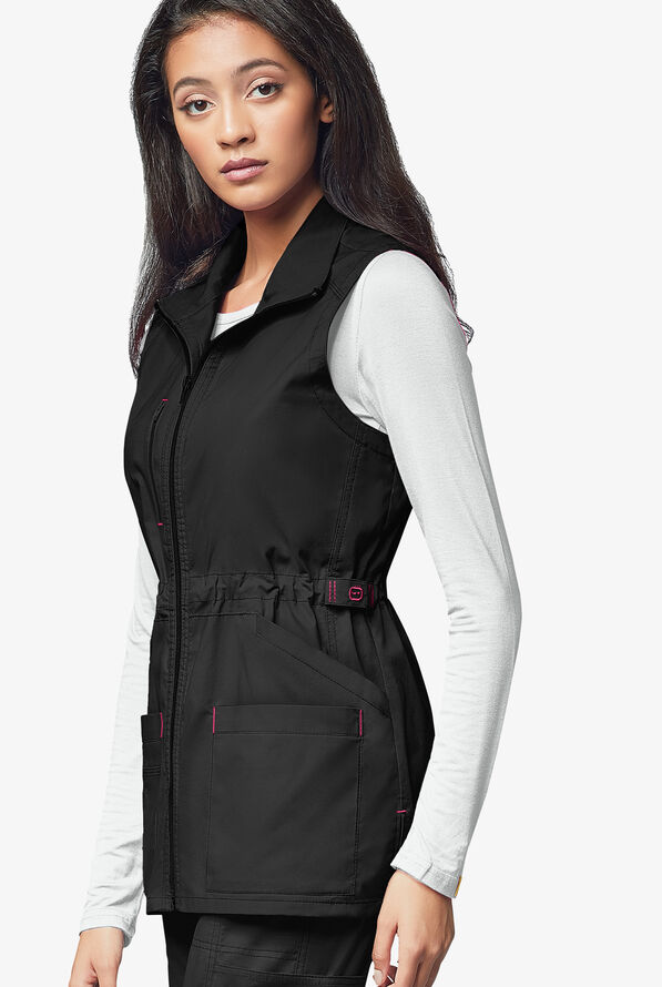 Wink WonderFLEX Essential Utility Zip Front Vest, Stretch Scrub Vests