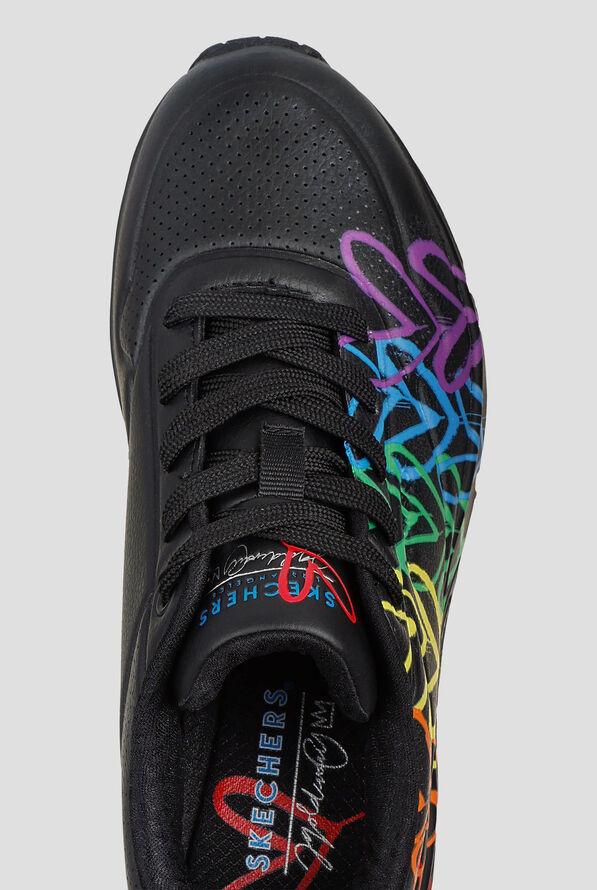 Skechers Street UNO - Full Of Love Goldcrown Black Multi Athletic Lace Up Shoes - null - 2