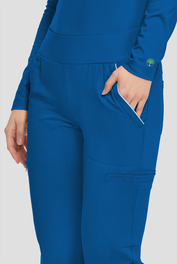 Healing Hands 360 Joelle Women's 6-Pocket STRETCH High Waist Flare Leg Scrub Pants - Royal - 5
