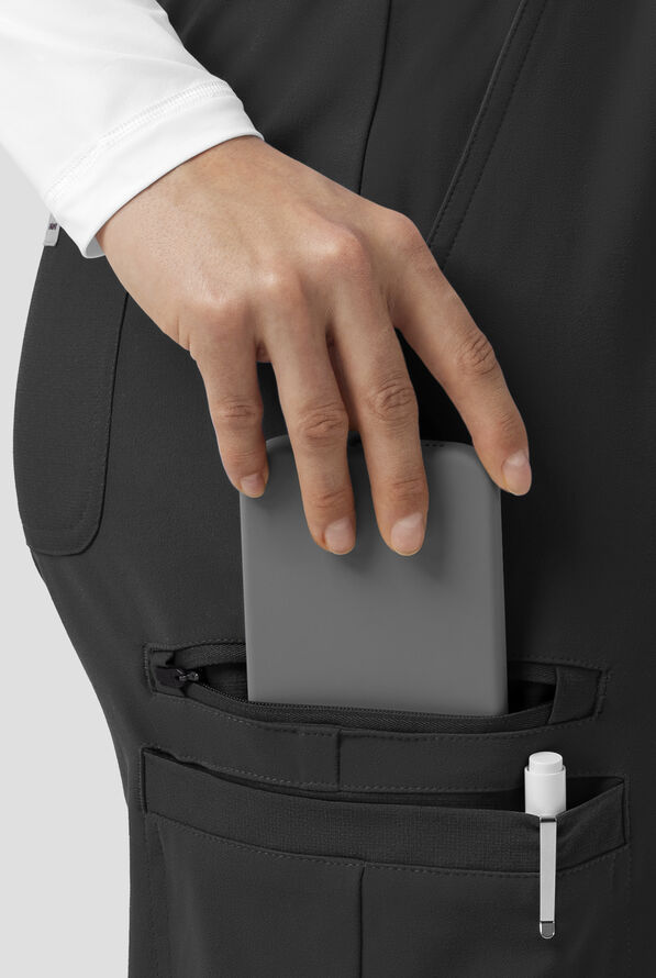 Carhartt Force&reg; Cross-Flex Knits Women's 6-Pocket STRETCH Boot Cut Scrub Pants - Black - 3