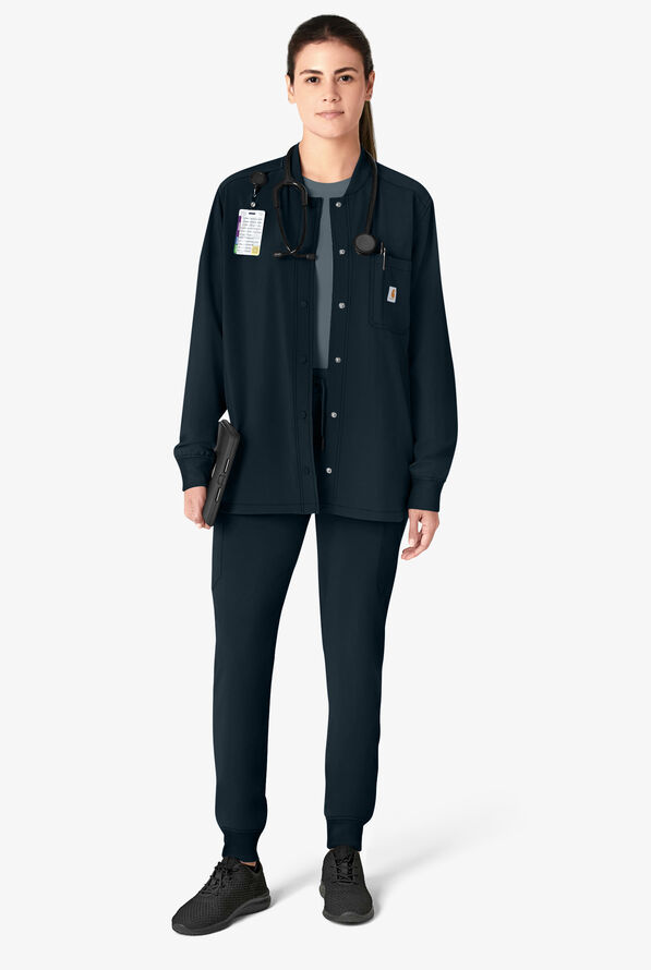 Carhartt Cross-Flex Women's 4-Pocket STRETCH Scrub Jacket - Navy - 5
