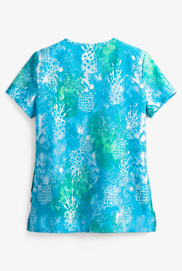 Cherokee Tooniforms Disney Stay Weird Women's 2-Pocket V-Neck Print Scrub Top - null - 2