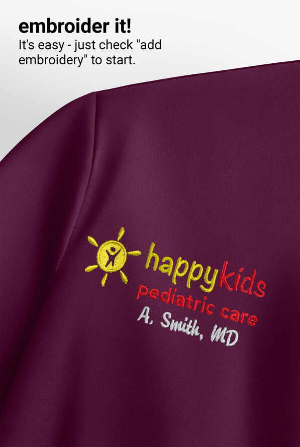 Butter-Soft Core Women's 4-Pocket Scallop Neck Scrub Top - Wine - 5