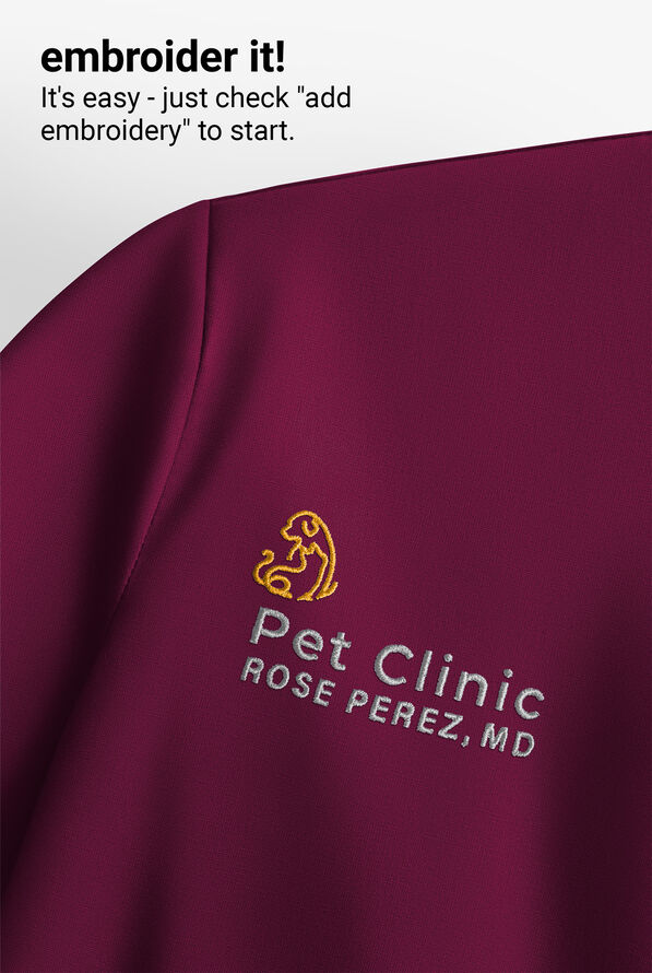 Blusa m&eacute;dica Infinity PURSUIT STRETCH con cuello en V y 2 bolsillos para mujer - Wine - 6