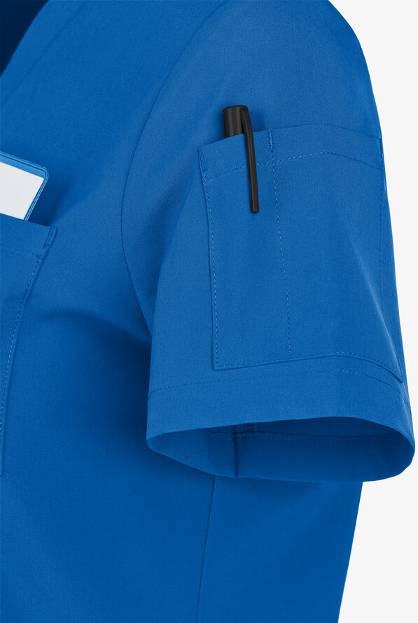 Easy STRETCH Chloe Women's 3-Pocket V-Neck Tuck-In Scrub Top - Royal - 5